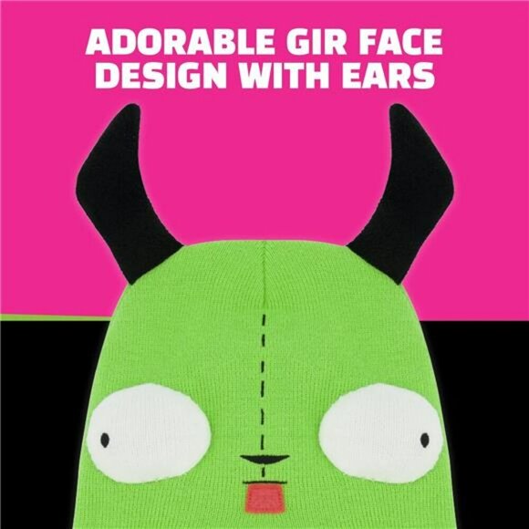 Invader Zim Gir Beanie Hat Knit Winter Cap with Ears Cosplay Costume Warm - Picture 3 of 7